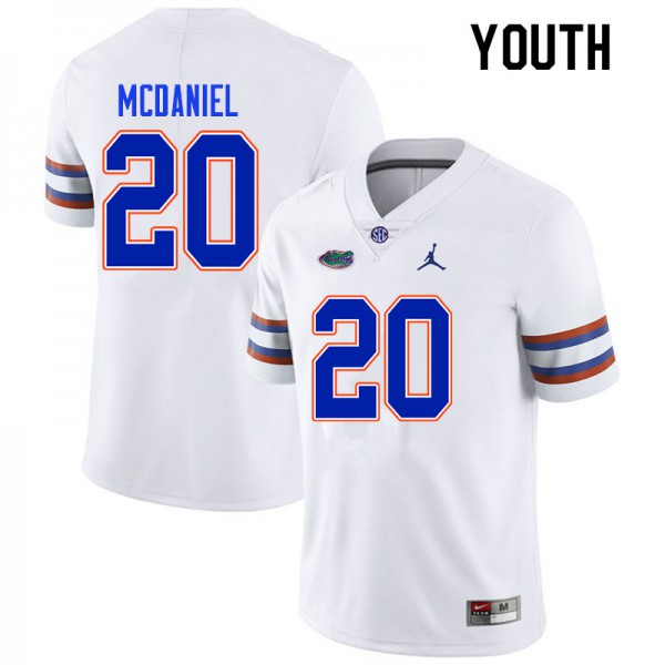 Youth #20 Mordecai McDaniel Florida Gators College Football Jersey White